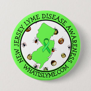 Lyme Disease Awareness in New Jersey Ribbon Button