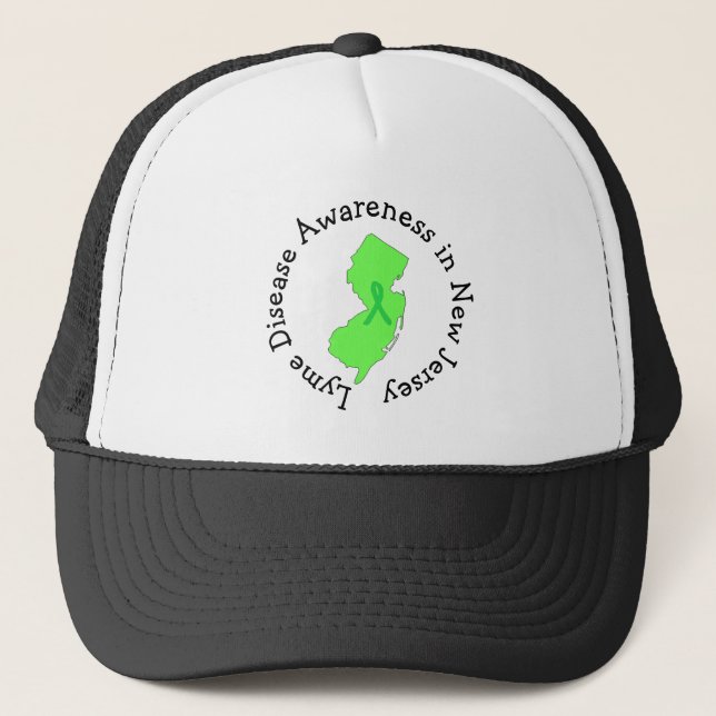 Lyme Disease Awareness in New Jersey Ribbon Hat (Front)