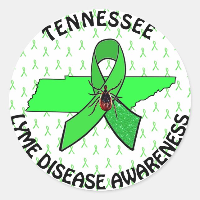 Lyme Disease Awareness IN Tennessee Sticker (Front)