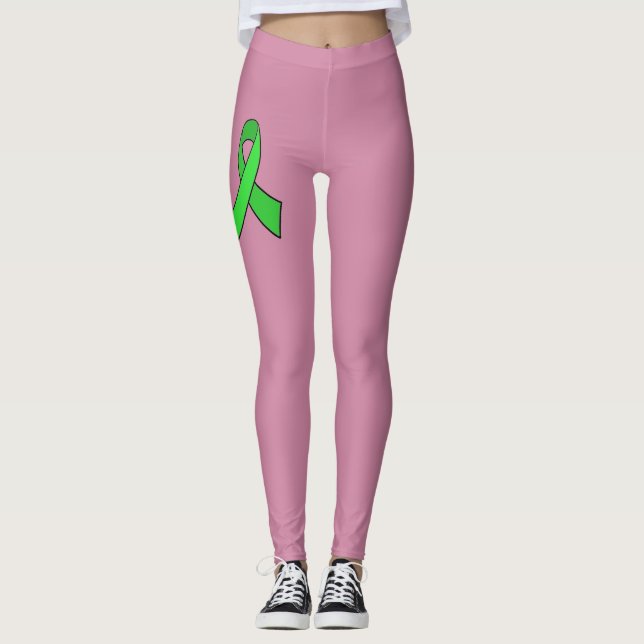 Lyme Disease Awareness Leggings with Butterfly (Front)