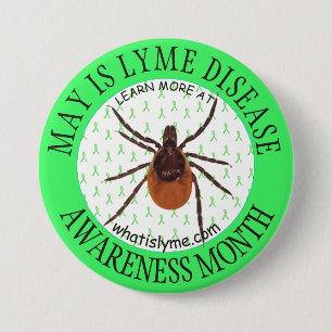 Lyme Disease Awareness Month Deer Tick Button