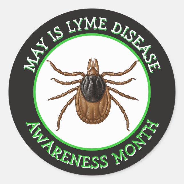 Lyme Disease Awareness Month | Deer Tick  Classic Round Sticker (Front)