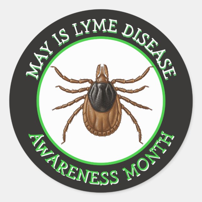 Lyme Disease Awareness Month | Deer Tick  Classic Round Sticker (Front)