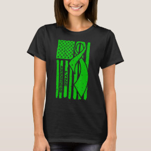 Lyme Disease Awareness Month Ribbon American Flag T-Shirt
