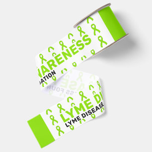 Lyme Disease Awareness Pattern Ribbon Grosgrain Ribbon
