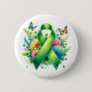 Lyme Disease Awareness Ribbon 6 Cm Round Badge
