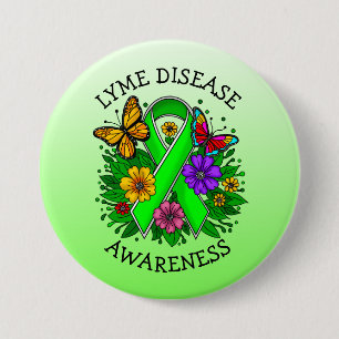 Lyme Disease Awareness Ribbon 7.5 Cm Round Badge