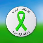 Lyme Disease Awareness Ribbon 7.5 Cm Round Badge<br><div class="desc">Lime green Lyme disease awareness ribbon button.</div>