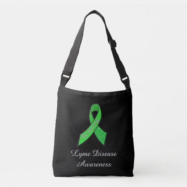 Lyme Disease Awareness Ribbon "Be Strong" Tote (Front)