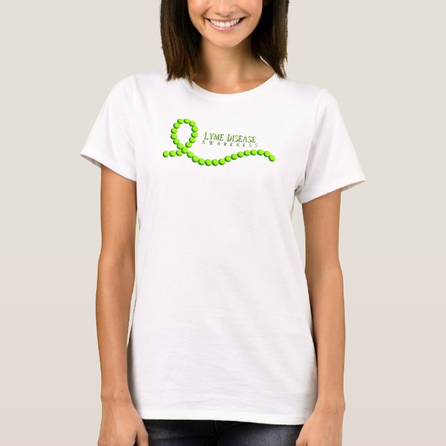 Lyme Disease Awareness Ribbon Beads T-Shirt (Front)