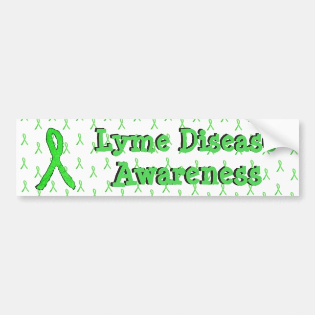 Lyme Disease Awareness Ribbon Bumper Sticker (Front)