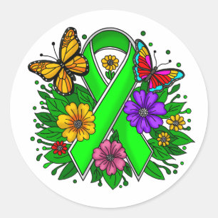 Lyme Disease Awareness Ribbon Classic Round Sticker