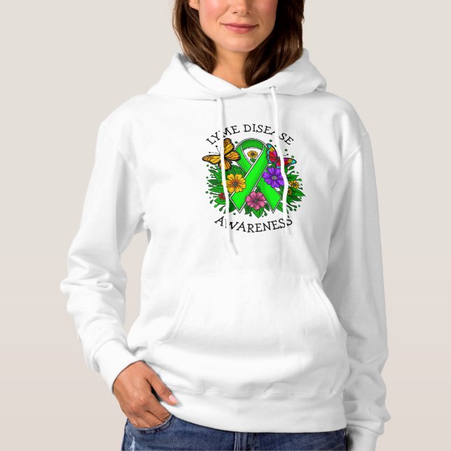 Lyme Disease Awareness Ribbon Hoodie (Front)