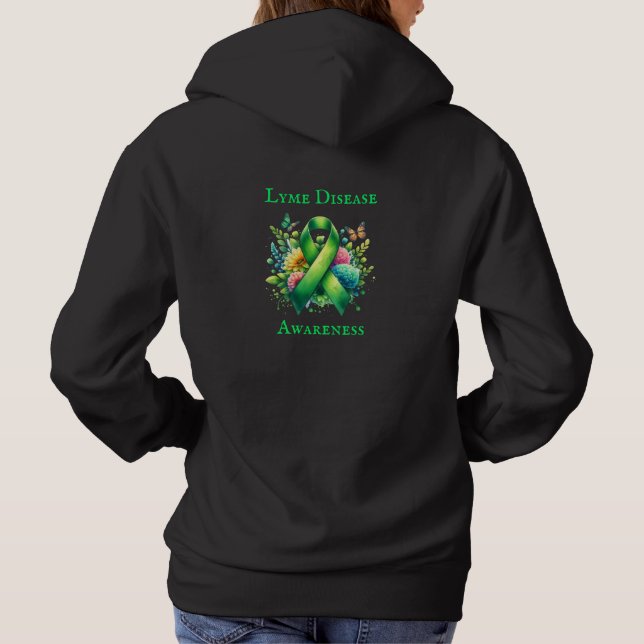 Lyme Disease Awareness Ribbon Hoodie (Back)