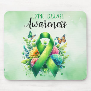 Lyme Disease Awareness Ribbon Mouse Mat