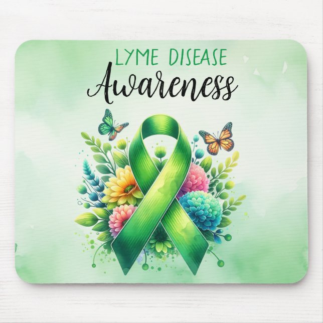 Lyme Disease Awareness Ribbon Mouse Mat (Front)