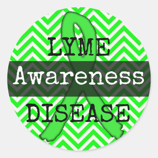 Lyme Disease Awareness Ribbon Stickers (Front)