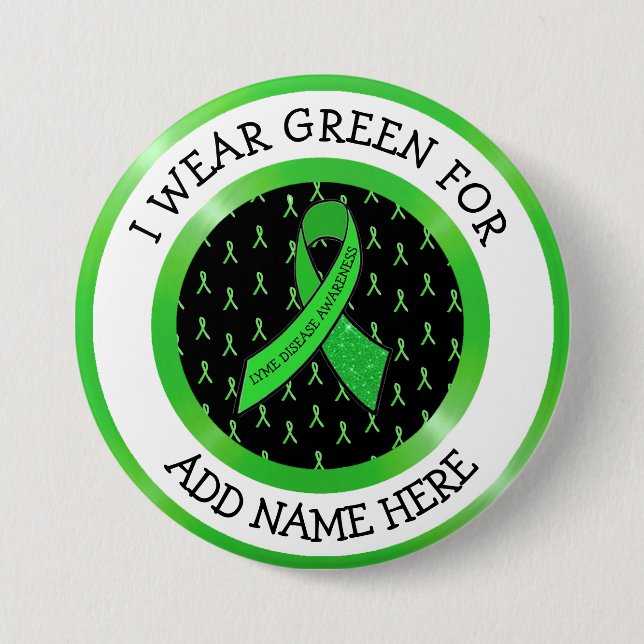 Lyme Disease Awareness Ribbon Support Button (Front)