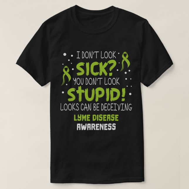 Lyme Disease Awareness Ribbon T-Shirt (Design Front)