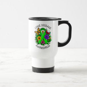 Lyme Disease Awareness Ribbon Travel Mug