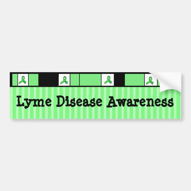 Lyme Disease Awareness Ribbons Bumper Sticker (Front)