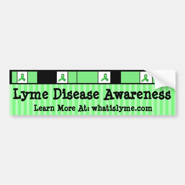 Lyme Disease Awareness Ribbons Bumper Sticker (Front)
