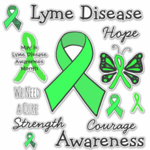 Lyme Disease Awareness Ribbons Butterflies