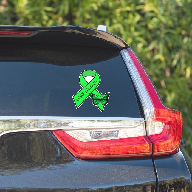 Lyme Disease Awareness Ribbons Butterfly (Car Side)