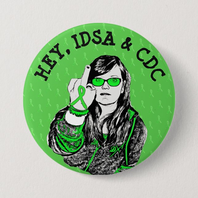 Lyme Disease Awareness Ribbons Button (Front)