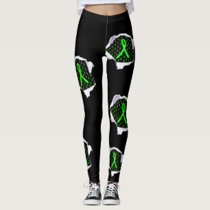 Lyme Disease Awareness Ribbons Leggings Black