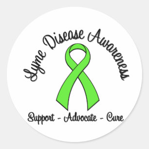 Lyme Disease Awareness Support Advocate Cure Classic Round Sticker