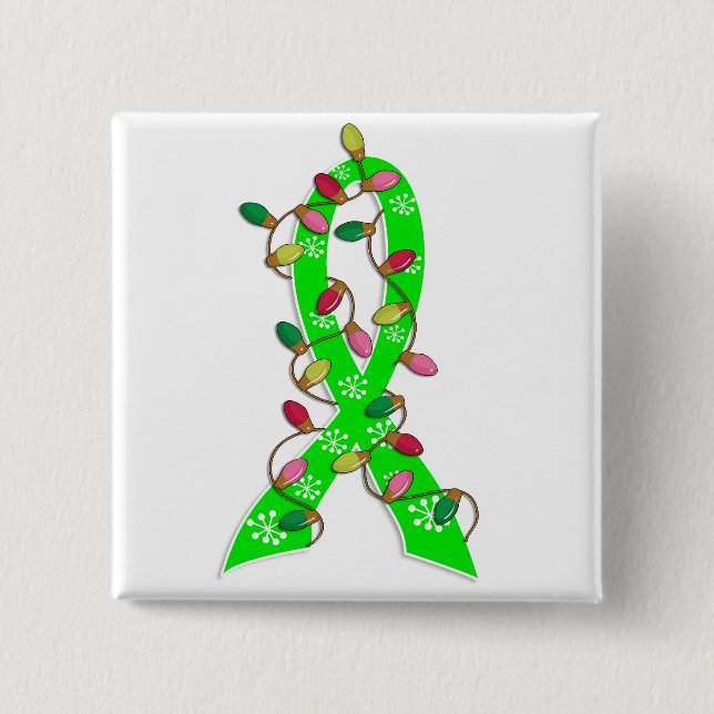 Lyme Disease Christmas Lights Ribbon 15 Cm Square Badge (Front)