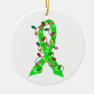 Lyme Disease Christmas Lights Ribbon Ceramic Tree Decoration