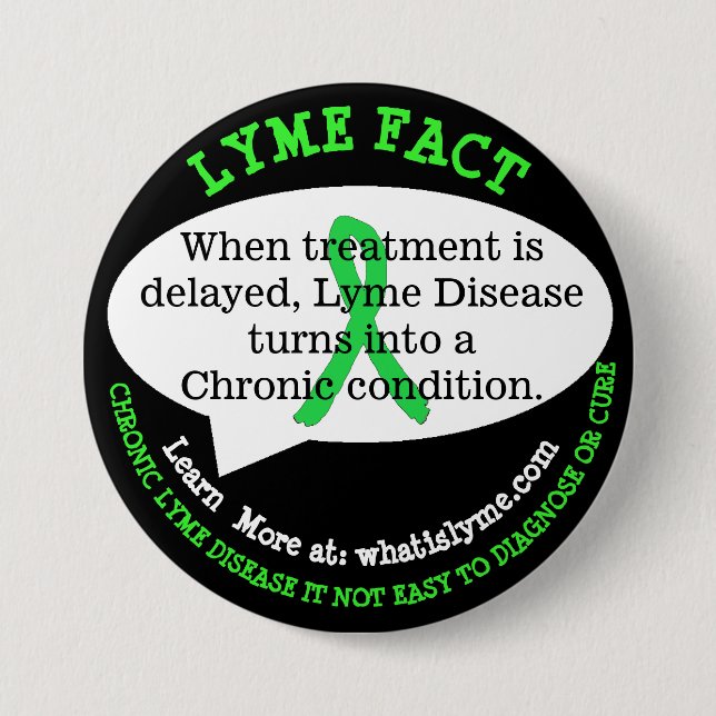 Lyme Disease Fact Buttons for Awareness Events (Front)