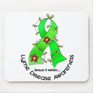 Lyme Disease Flower Ribbon 1 Mouse Mat