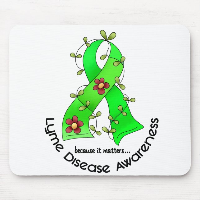 Lyme Disease Flower Ribbon 1 Mouse Mat (Front)