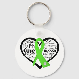 Lyme Disease Heart Ribbon Collage Key Ring