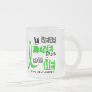 Lyme Disease I Wear Lime Green For Me 37 Frosted Glass Coffee Mug
