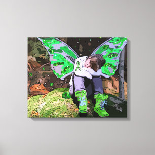 Lyme Disease Resting Warrior Girl Angel or Fairy Canvas Print