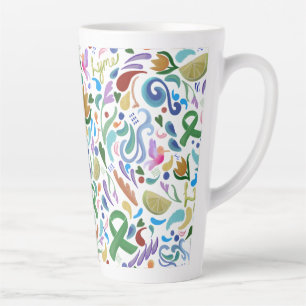 Lyme Disease Support Ribbon Limes #lyme  Latte Mug