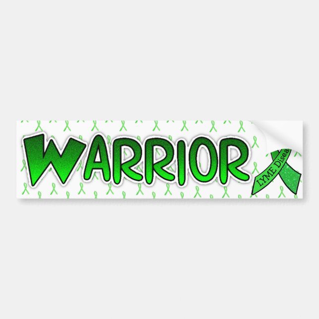 Lyme Disease Warrior Awareness Ribbon Bumper Sticker (Front)