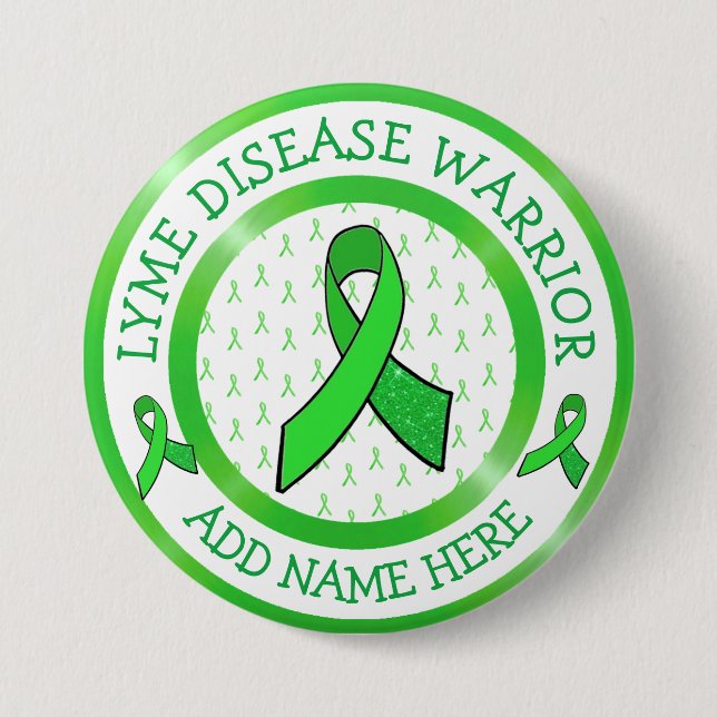 Lyme Disease Warrior  Ribbon Support Button (Front)