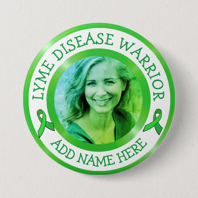 Lyme Disease Warrior  Ribbon Support Button (Front)