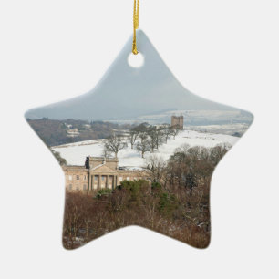 Lyme Hall and The Cage Winter Thank You Card Photo Ceramic Tree Decoration