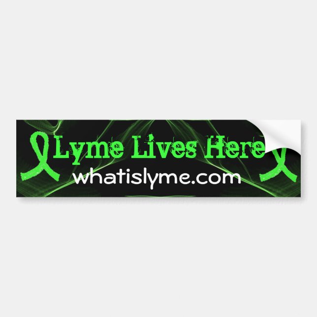 Lyme Lives Here Lyme Awareness Bumper Sticker (Front)