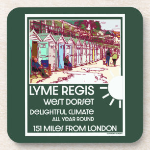 Lyme Regis Dorset England Vintage British Holiday  Coaster