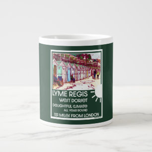 Lyme Regis Dorset England Vintage British Holiday Large Coffee Mug