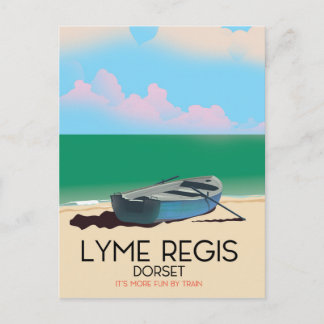 Lyme Regis, dorset Vintage travel poster. Postcard