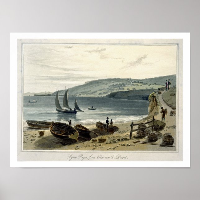 Lyme Regis, from Charmouth, Dorset, from 'A Voyage Poster (Front)