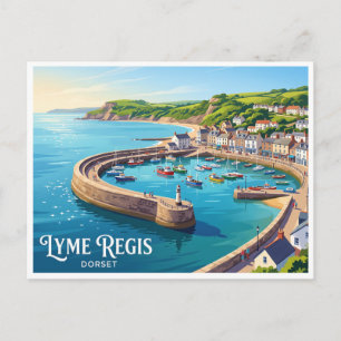 Lyme Regis Harbour England Postcard